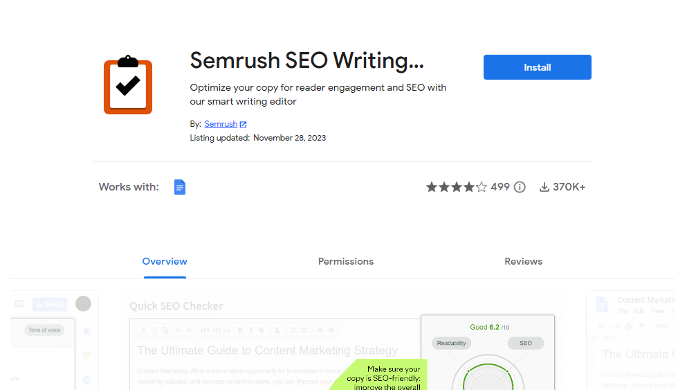 SEMrush SEO Writing Assistant