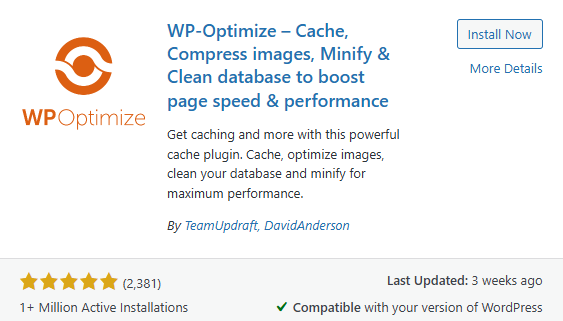 wp optimize